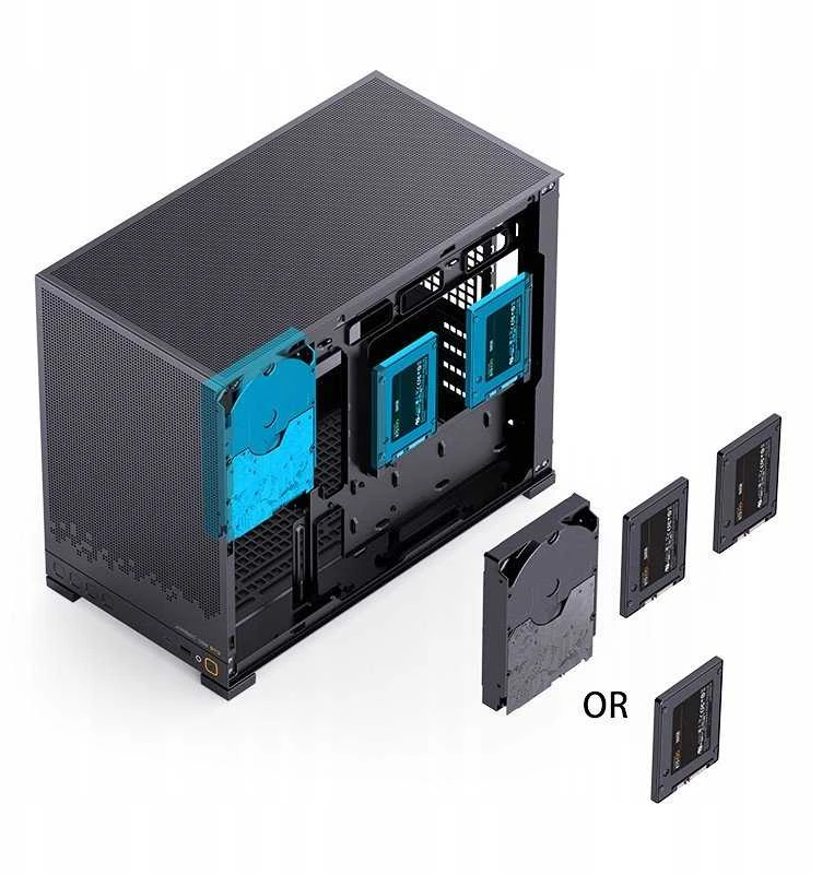 Jonsbo D32 STD Juodas PC-kompiuterio korpusas, Mini-kompiuterio korpusas, mATX, Tempered Glass – juodos spalvos