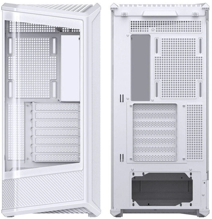 Jonsbo D400 PC-kompiuterio korpusas, Midi Tower, ATX, Tempered Glass – baltos spalvos