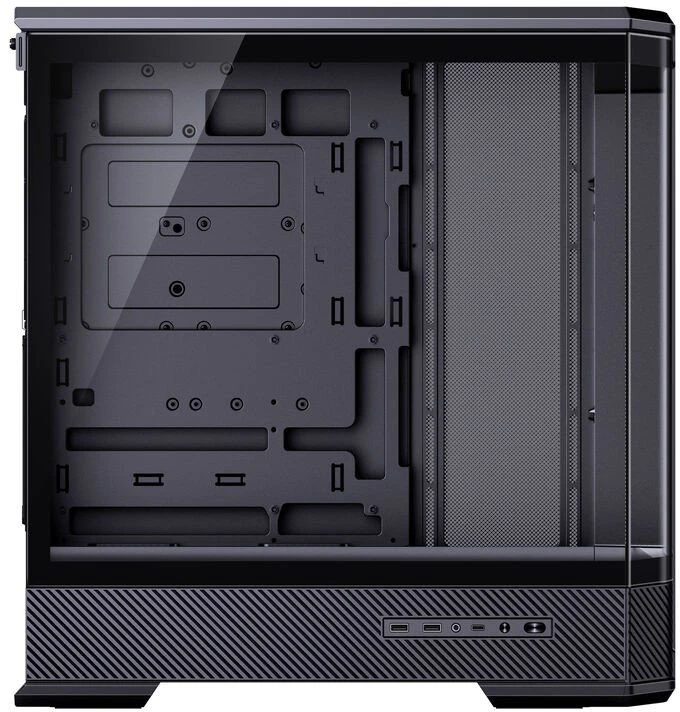 Jonsbo D400 PC-kompiuterio korpusas, Midi Tower, ATX, Tempered Glass – juodos spalvos