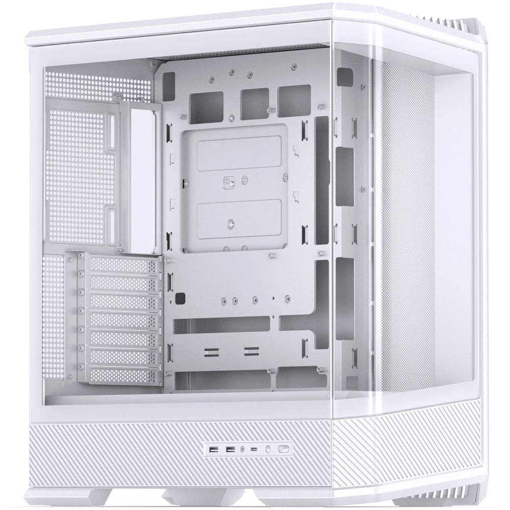 Jonsbo D400 PC-kompiuterio korpusas, Midi Tower, ATX, Tempered Glass – baltos spalvos