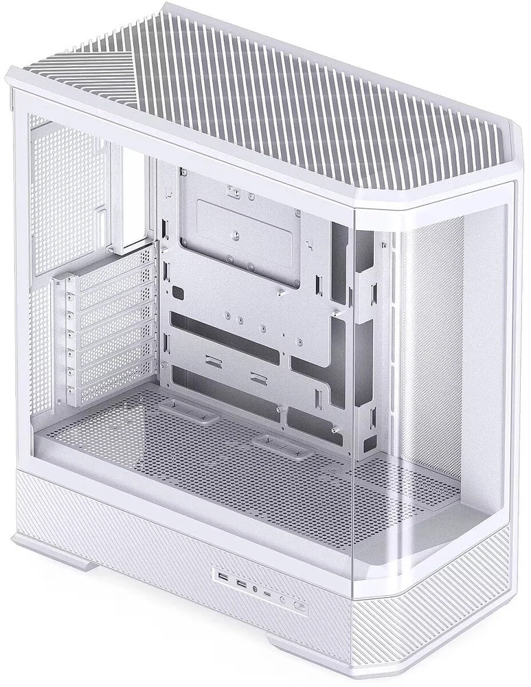 Jonsbo D400 PC-kompiuterio korpusas, Midi Tower, ATX, Tempered Glass – baltos spalvos