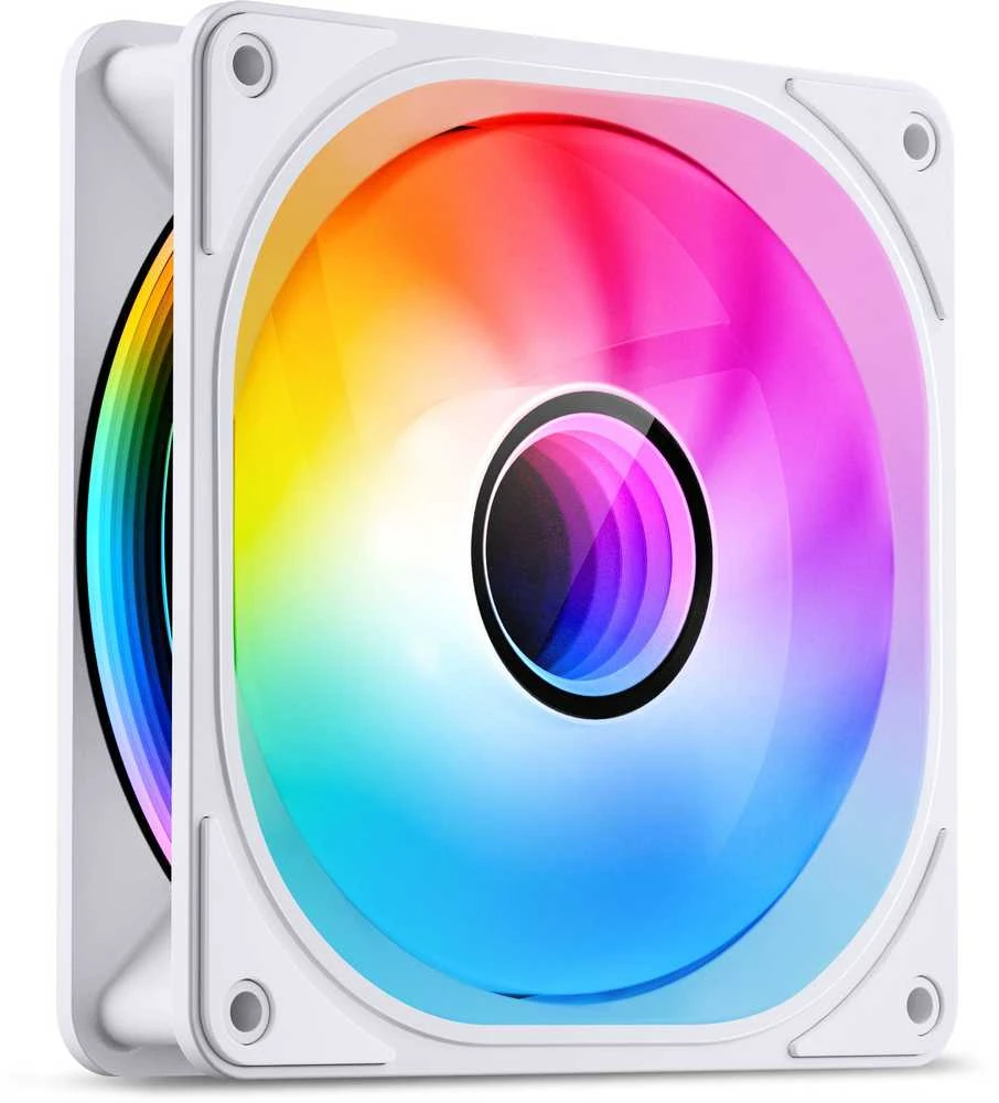 Jonsbo FR-606W PWM-korpuso ventiliatorius, RGB – 120mm, baltos spalvos