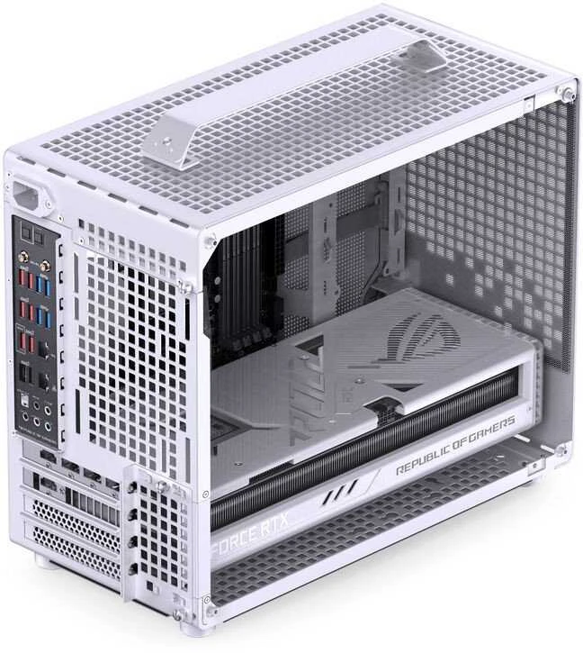 Jonsbo Jonsplus Z20 Mesh PC-kompiuterio korpusas, Mini Tower, Micro-ATX, mit Tragegriff – baltos spalvos