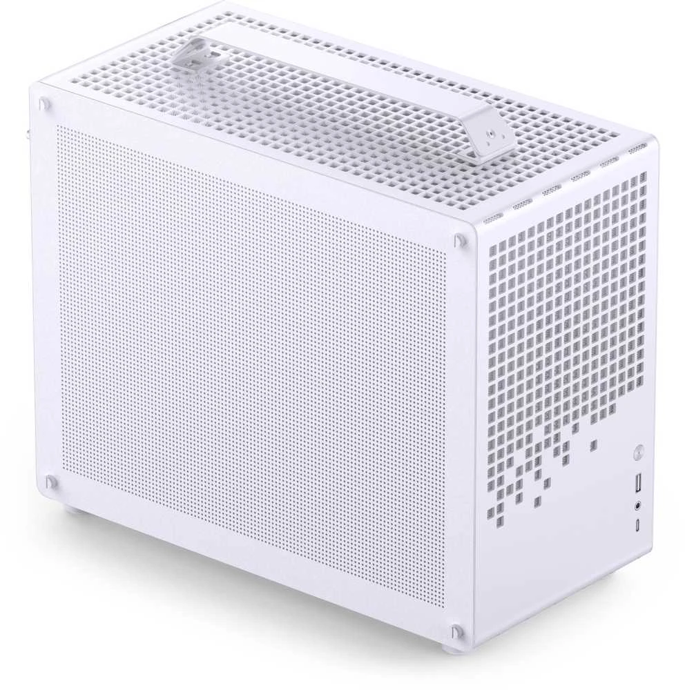 Jonsbo Jonsplus Z20 Mesh PC-kompiuterio korpusas, Mini Tower, Micro-ATX, mit Tragegriff – baltos spalvos