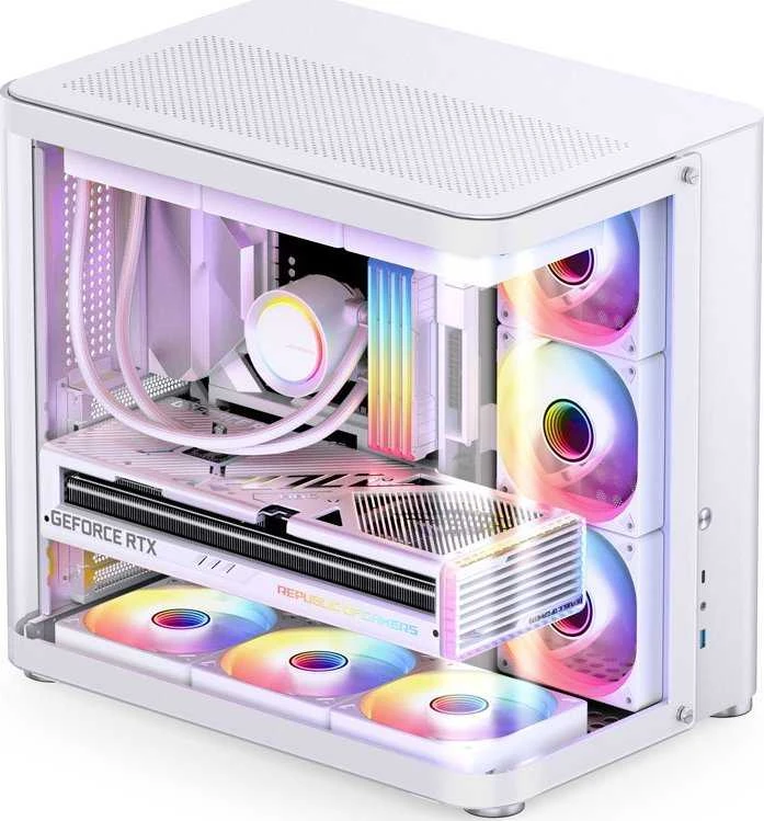 Jonsbo TK-2 2.0 Midi-Tower, Tempered Glass – baltos spalvos