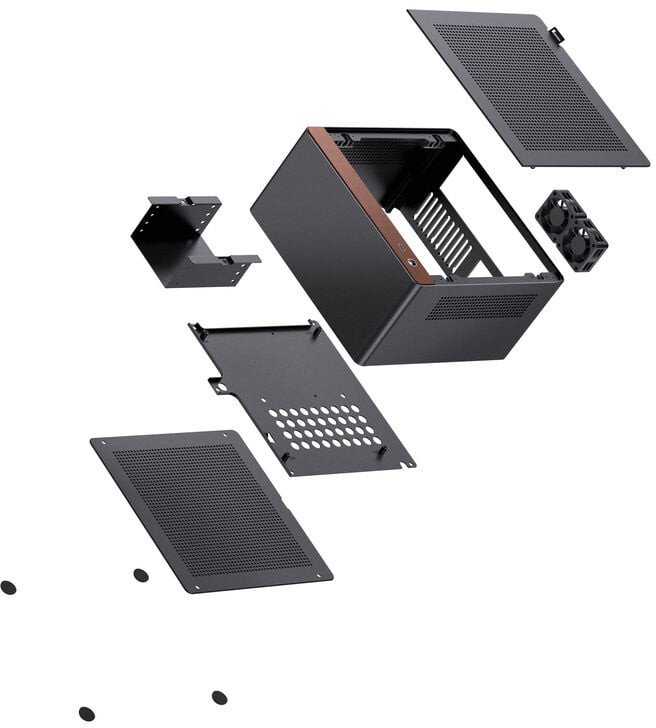 Jonsbo N10 PC kompiuterio korpusas, Mini-Tower, Mini-ITX – juodos spalvos