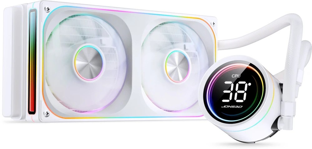 Jonsbo TH-240 AiO Vanduo Cooling, ARGB, Segment Ekranas – 240mm, Baltas