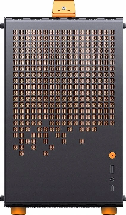 Jonsplus Z20 Micro-ATX kompiuterio korpusas, mit Tragegriff – juodos spalvos/oranžinės spalvos