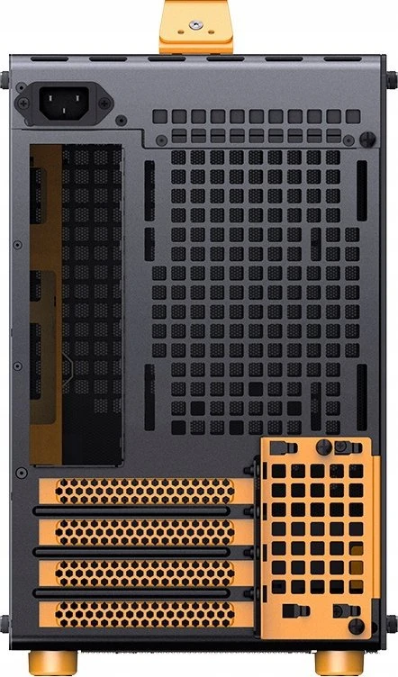 Jonsplus Z20 Micro-ATX kompiuterio korpusas, mit Tragegriff – juodos spalvos/oranžinės spalvos