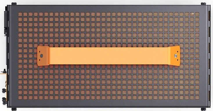 Jonsplus Z20 Micro-ATX kompiuterio korpusas, mit Tragegriff – juodos spalvos/oranžinės spalvos