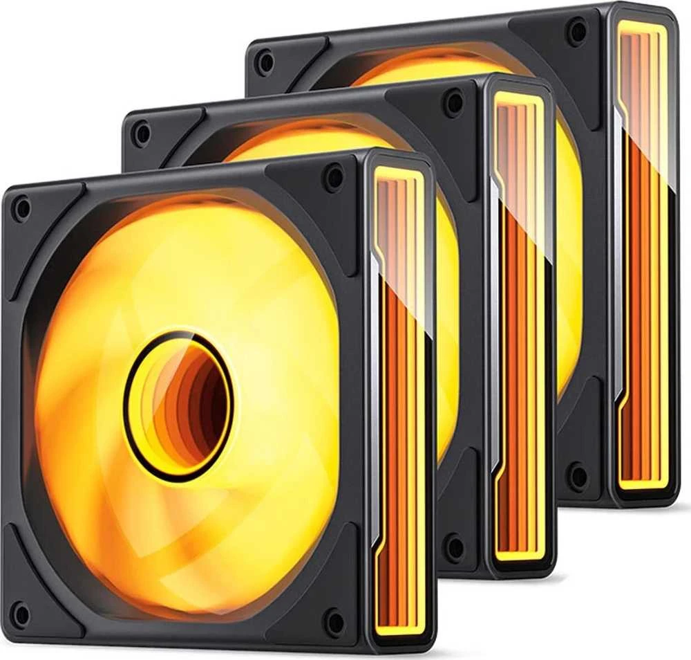 Jonsbo ZK-120B ARGB PWM korpuso ventiliatorius, 120mm, 3er-Pack – juodos spalvos