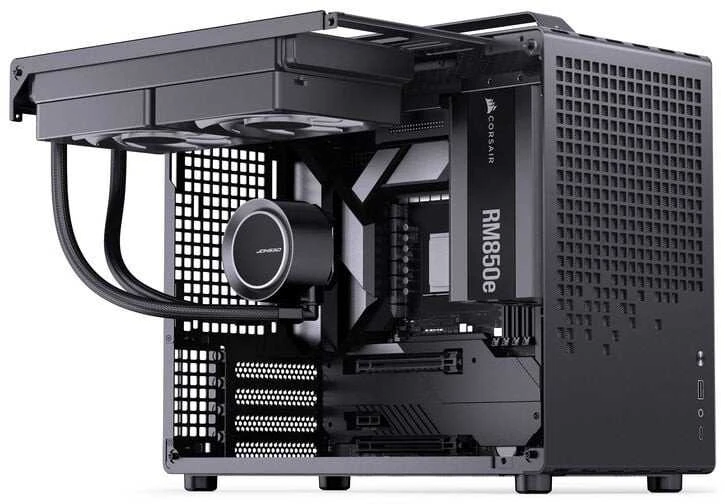 Jonsplus Z20 Mesh PC-kompiuterio korpusas, Mini Tower, Micro-ATX, mit Tragegriff – juodos spalvos