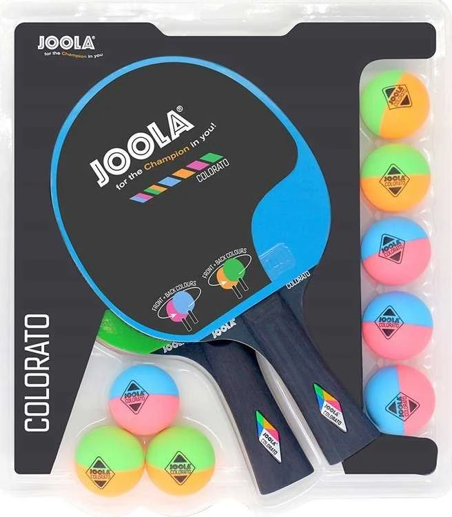 Joola Rinkinys DO TENISA STOŁOWEGO COLORATO 2 RAKIETKI 8 PIŁECZEK