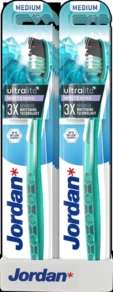 JORDAN_Ultralite dantų šepetėlis Baltas Medium 2 vnt.