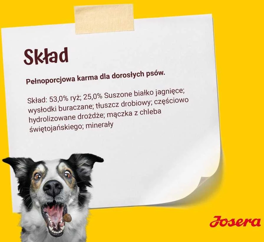 Josera Sausas maistas šunims su ėriena ir ryžiais, 12,5 kg