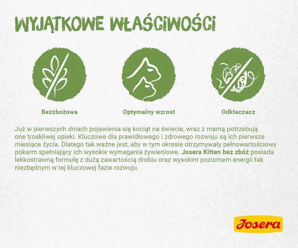 Josera Kitten GrainFree begrūdis sausas maistas kačiukams ir maitinančioms katėms 2kg