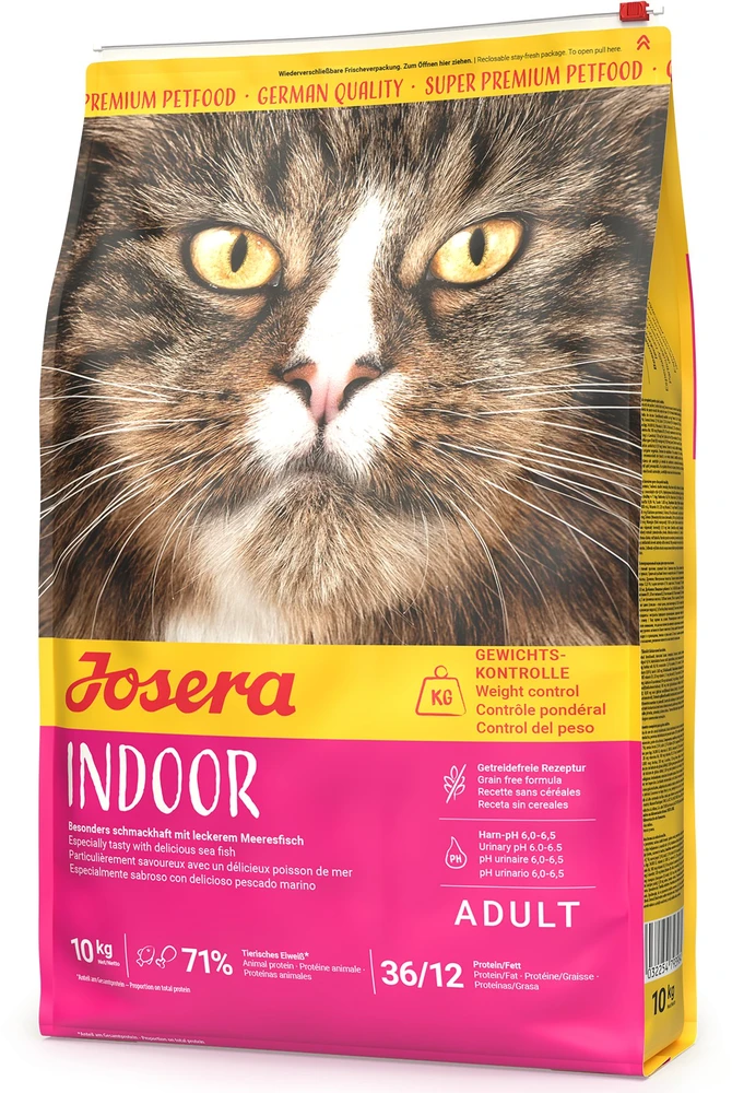 Josera Indoor begrūdis sausas pašaras katėms su paukštiena ir jūros žuvim, 10 kg
