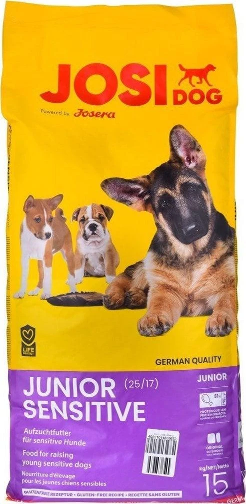 Josera JosiDog Junior Sensitive Visavertis ėdalas jautriems jauniems šunims nuo 8 savaičių amžiaus, 15 kg