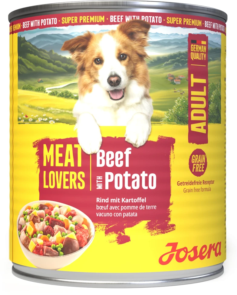 Josera Meat Lovers Menu jautiena with bulvės konservuotas pašaras šunims su jautiena ir bulvėmis, 800g