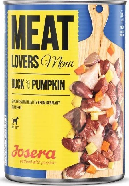 Josera Meat Lovers Menu antiena with moliūgas konservuotas pašaras šunims su antiena ir moliūgais, 400g