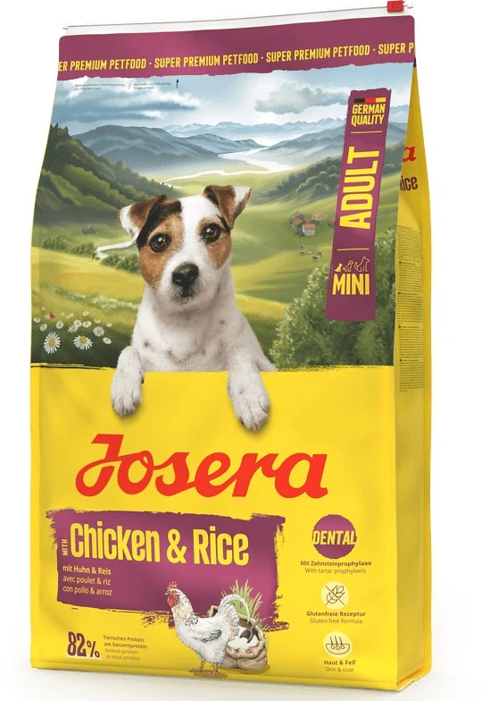Josera Mini vištiena ir ryžiai sausas pašaras mažų veislių šunims su paukštiena, 10 kg