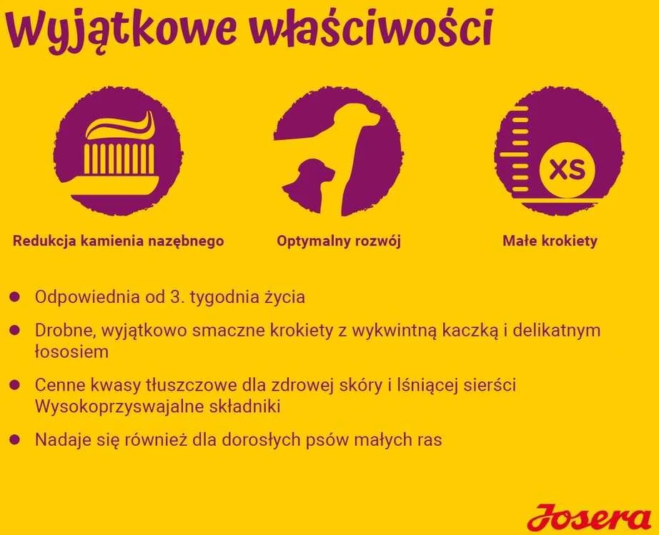 Josera MiniJunior antiena and lašiša sausas pašaras mažų veislių jauniems šunims su antiena ir lašiša, 10 kg