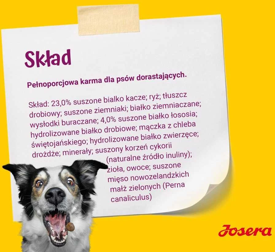 Josera MiniJunior antiena and lašiša sausas pašaras mažų veislių jauniems šunims su antiena ir lašiša, 10 kg