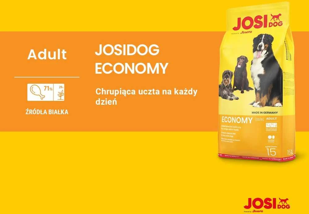 JosiDog Economy kasdieninis sausas maistas suaugusiems šunims 15kg