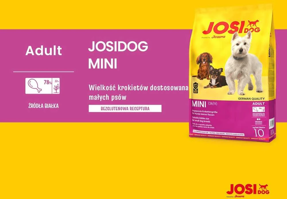 JosiDog Mini Visavertis ėdalas suaugusiems mažų veislių šunims, 10 kg