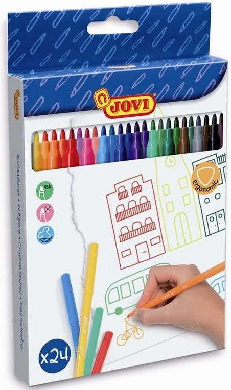 Flomasteriai JOVI, 24 spalvų rinkinys