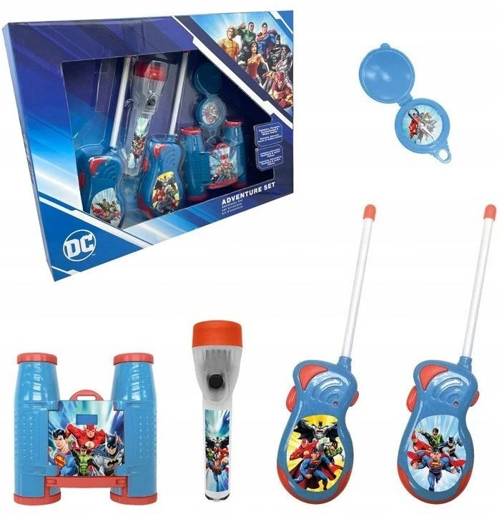 Joy Toy Džiaugsmo žaislas 4 viename rinkinys Racija Žibintuvėlis Žiūronai Kompasas Vaikams Betmenas Supermenas / 23933 DC