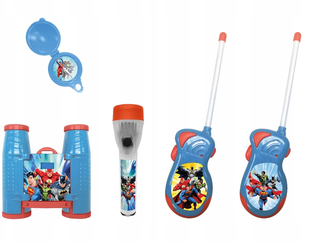 Joy Toy Džiaugsmo žaislas 4 viename rinkinys Racija Žibintuvėlis Žiūronai Kompasas Vaikams Betmenas Supermenas / 23933 DC