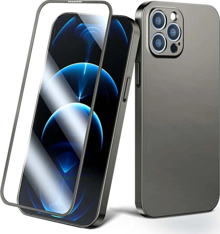 Joyroom 360 priekinis ir galinis dangtelis telefonui Apple iPhone 13 Pro + apsauginis ekrano stiklas pilkas (JR-BP935 tranish)
