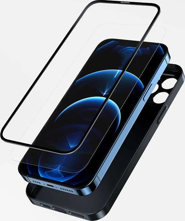 Joyroom 360 priekinis ir galinis dangtelis telefonui Apple iPhone 13 Pro Max + apsauginis ekrano stiklas mėlynos spalvos (JR-BP928 mėlynos spalvos)