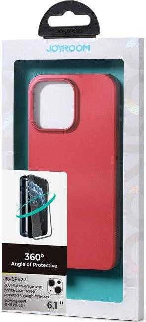 Joyroom 360 Full Case priekinis ir galinis dangtelis, skirtas iPhone 13 + grūdinto stiklo ekrano apsauga raudona (JR-BP927 raudona)
