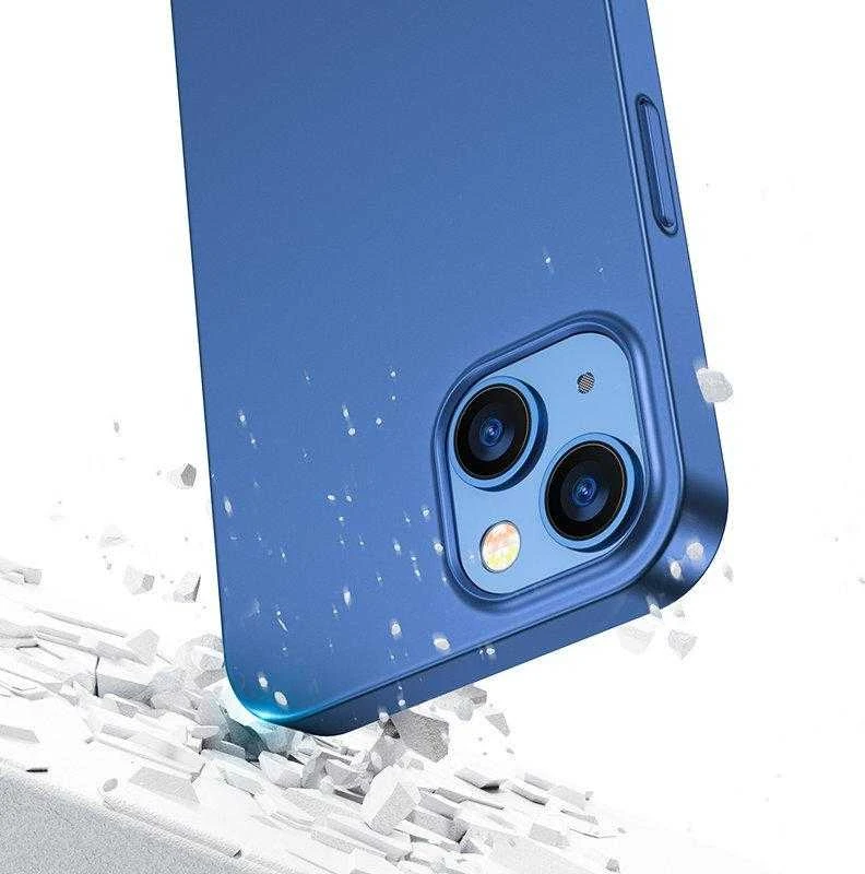 Joyroom 360 priekinis ir galinis dėklas telefonui Apple iPhone 13 + apsauginis ekrano stiklas mėlynos spalvos (JR-BP927 mėlynos spalvos)