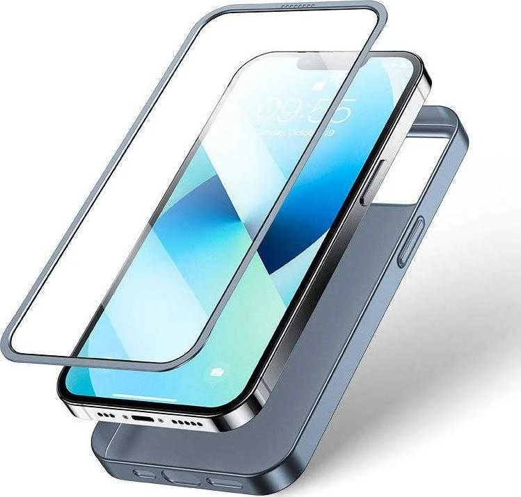 Joyroom 360 priekinis ir galinis dangtelis telefonui Apple iPhone 13 + apsauginis ekrano stiklas pilkas (JR-BP927 tranish)