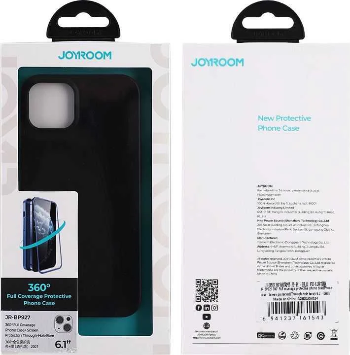 Joyroom 360 priekinis ir galinis dangtelis telefonui Apple iPhone 13 Pro Max + apsauginis ekrano stiklas pilkas (JR-BP928 tranish)