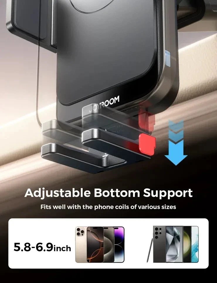 Joyroom JR-ZS241S car mount with inductive charger skirtas dashboard – juodos spalvos