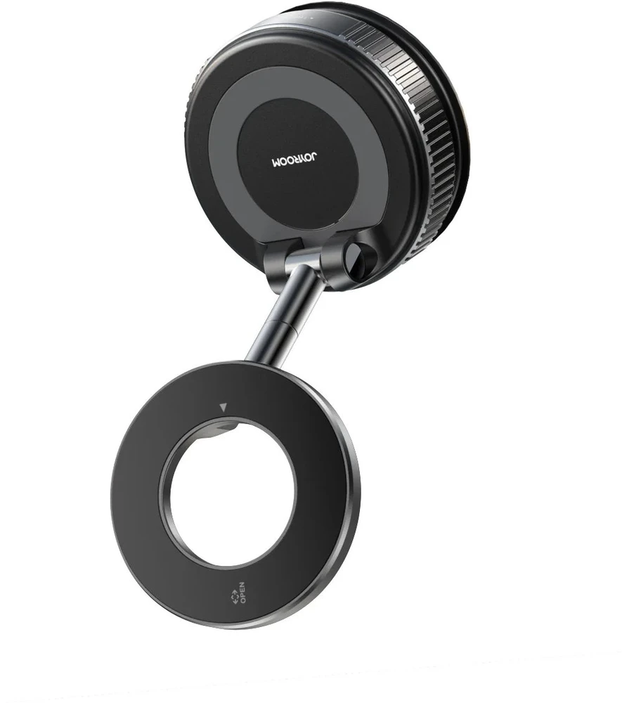 „Joyroom JR-ZS501“ magnetinis automobilio laikiklis, suderinamas su „MagSafe“, skirtas prietaisų skydeliui – tamsiai pilkas