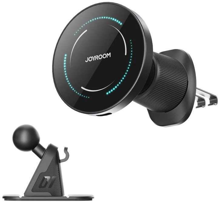 Joyroom JR-ZS502 MagSafe Compatible automobilinis laikiklis with Wireless Charger skirtas Air Vent/Dashboard – juodos spalvos