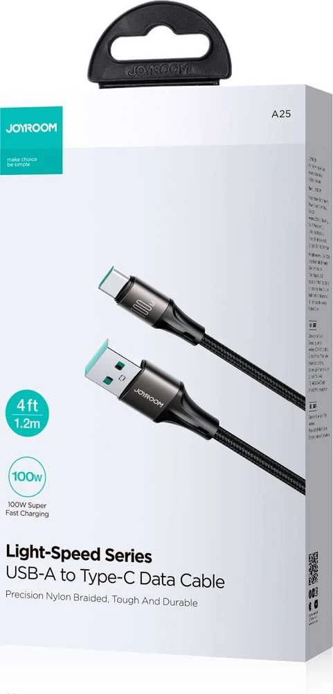 Laidas iš USB į USB-C Joyroom SA25-AC6 / 100W / 1.2m (juodas)