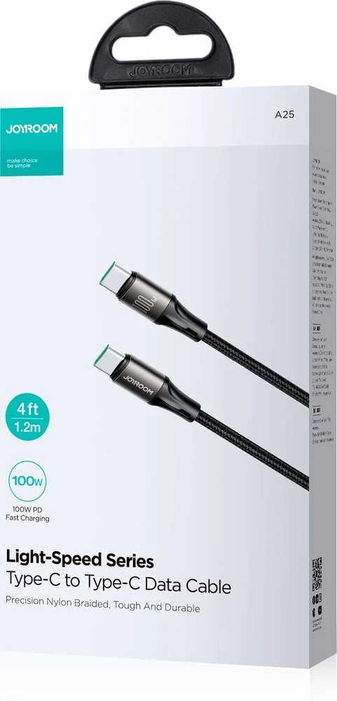 Laidas Joyroom Light-Speed USB-C į USB-C SA25-CC5 , 100 W , 1.2 m (juodas)