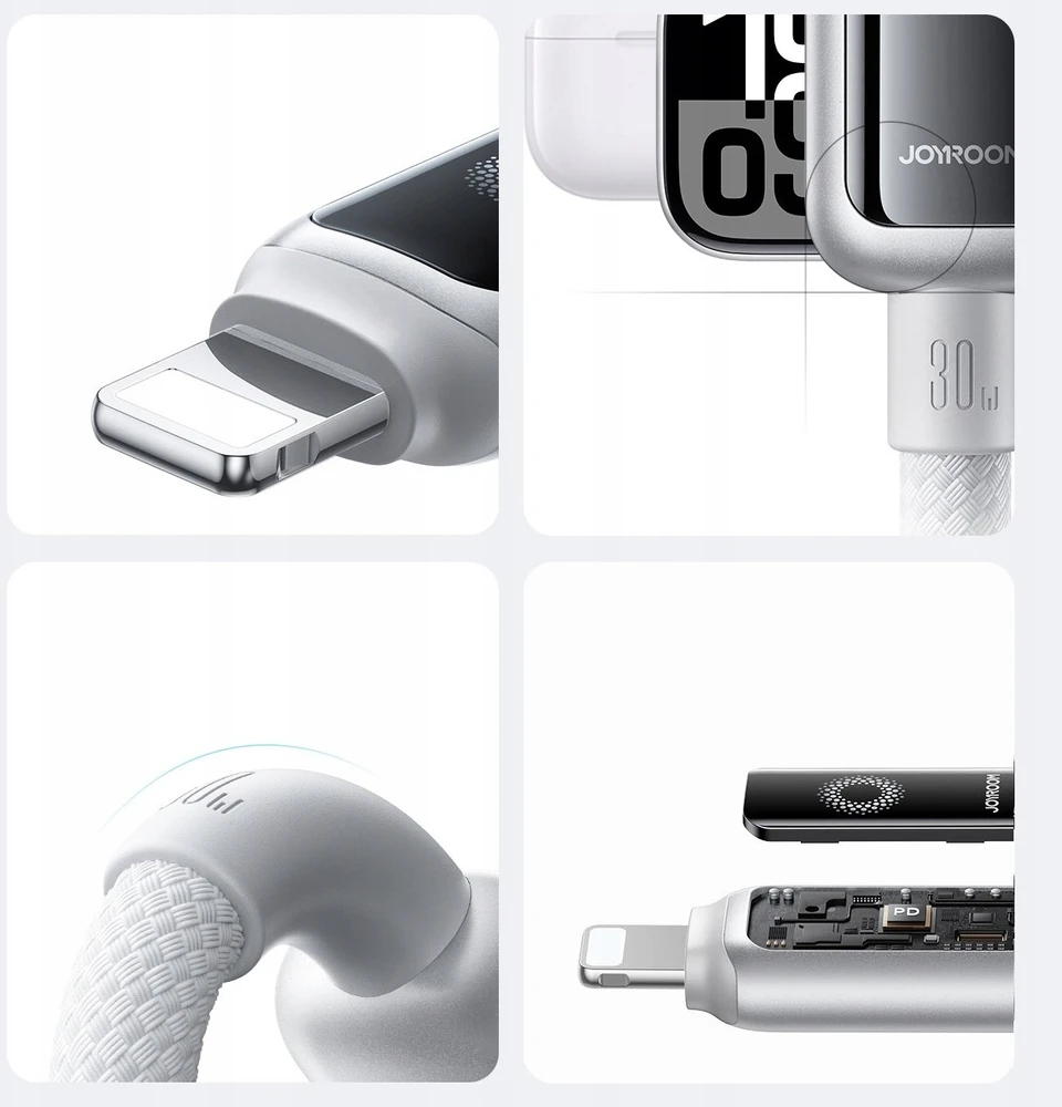Kabelis Joyroom S-A55 StarFlight 30W USB-C – Lightning 1,2m – baltos spalvos