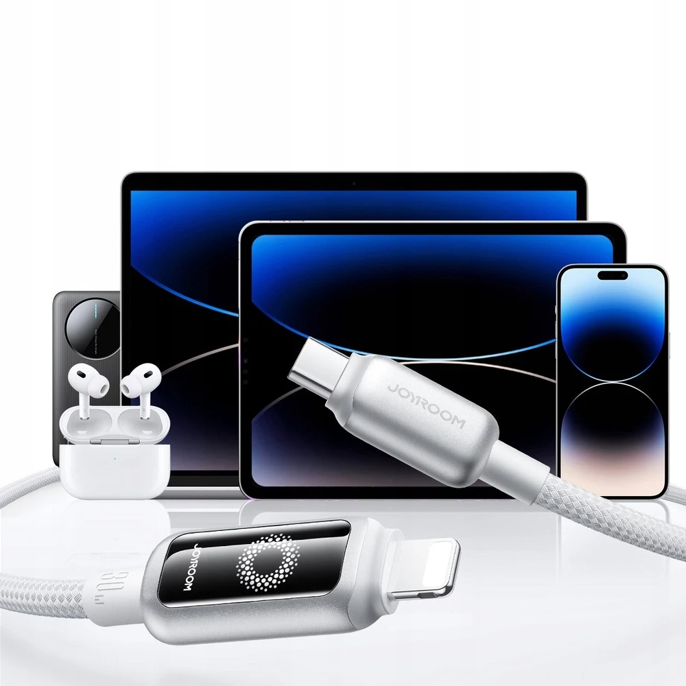 Kabelis Joyroom S-A55 StarFlight 30W USB-C – Lightning 1,2m – baltos spalvos