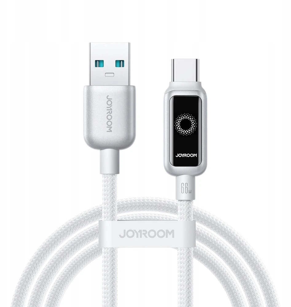 Kabelis Joyroom S-A55 StarFlight 66W USB-A – USB-C 1,2m – baltos spalvos