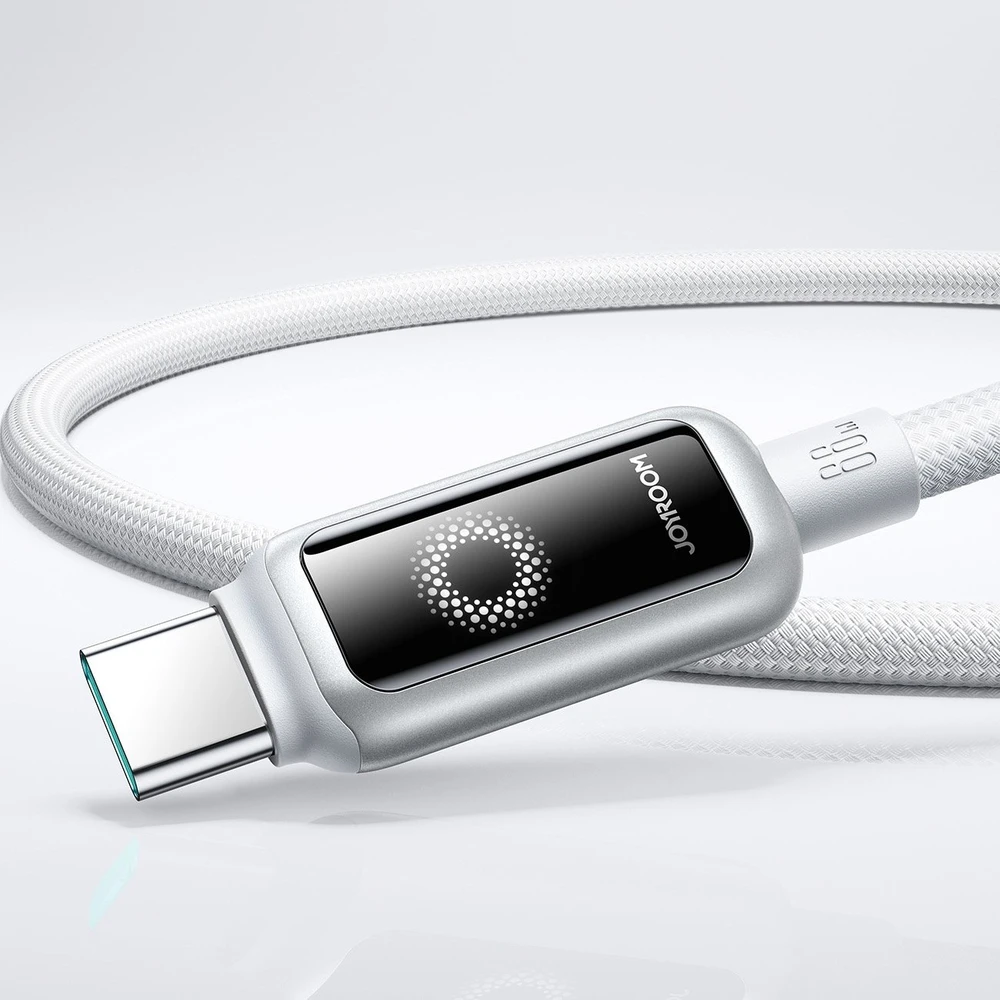 Kabelis Joyroom S-A55 StarFlight 66W USB-A – USB-C 1,2m – baltos spalvos