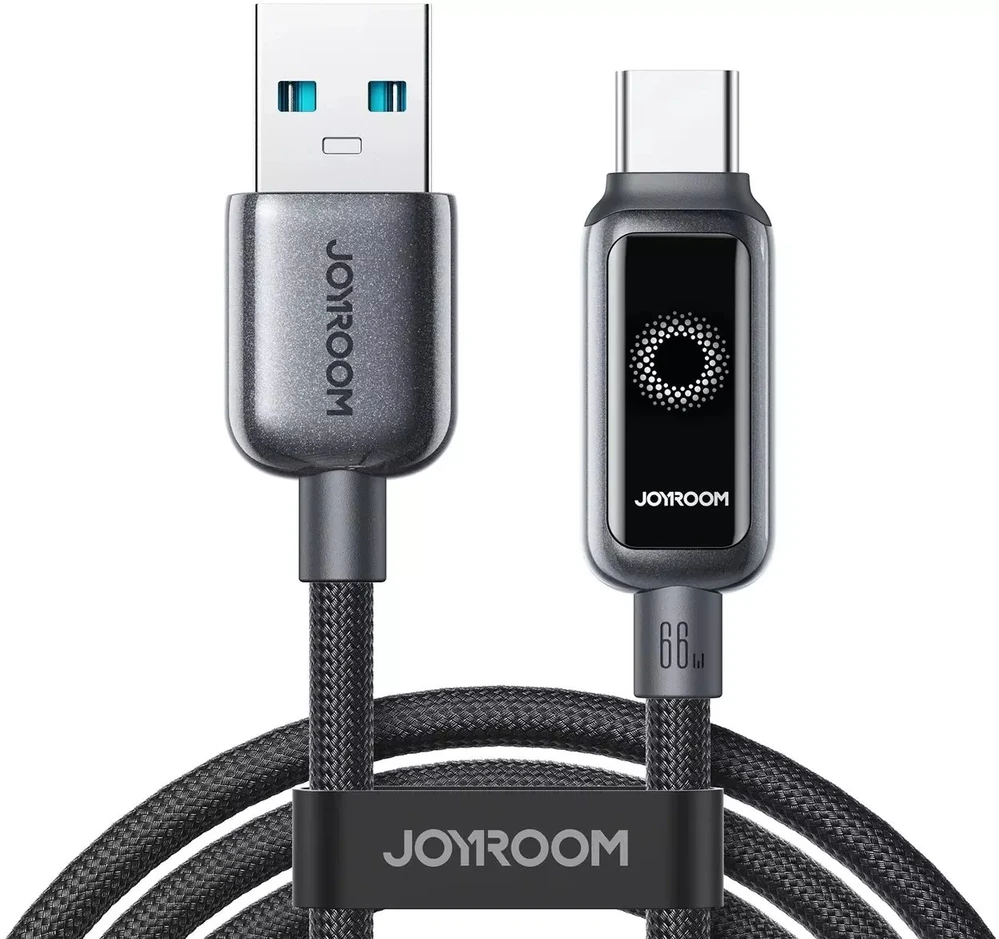 Kabelis Joyroom S-A55 StarFlight 66W USB-A – USB-C 1,2m – juodos spalvos