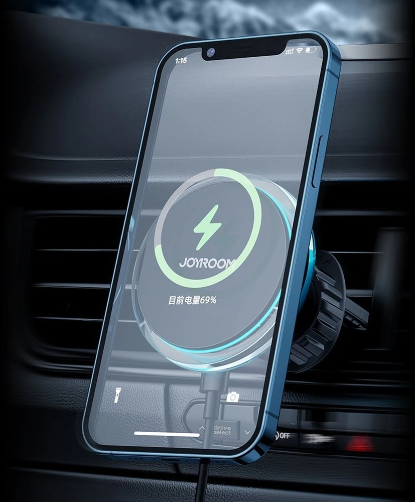 Automobilinis laikiklis-įkroviklis Joyroom JR-ZS291 15W MagSafe magnetinis, juodas