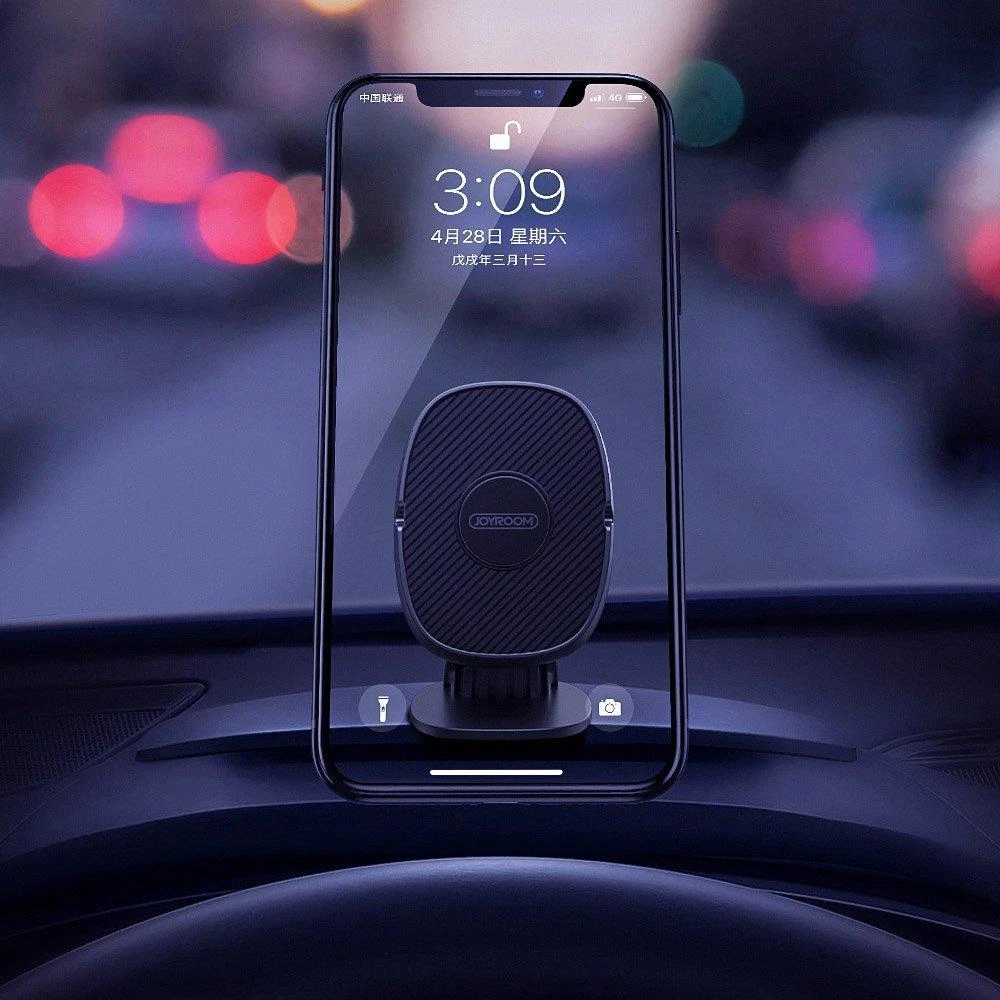 Automobilinis universalus telefono laikiklis Joyroom (JR-ZS202) tvirtinamas ant prietaisų skydelio, magnetinis juodas